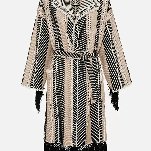 WOMEN'S KNITTED COAT WITH BELT