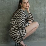 Spike print georgette minidress