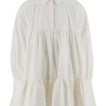 WIDE POPLIN DRESS WITH BO