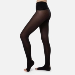 Tights with logo made of rhinestones