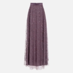 Long skirt in tulle fabric with sequins
