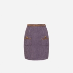 Tweed miniskirt with chain