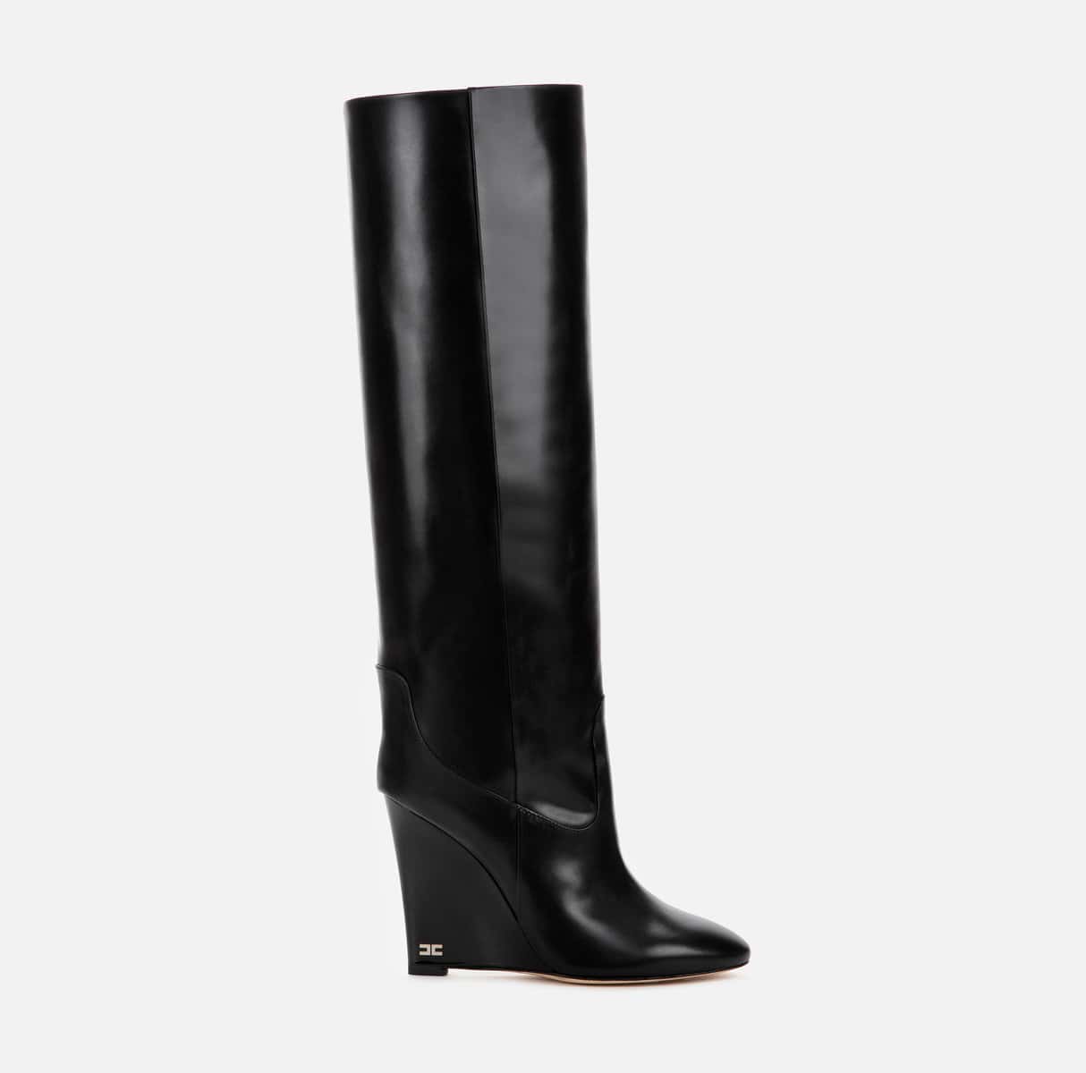 Tube boot with lacquered wedge - ELEGANZA -ELISABETTA FRANCHI