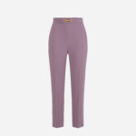 Straight trousers in crêpe fabric with horsebit