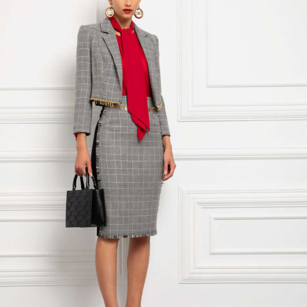 Prince of Wales check jacket with charms