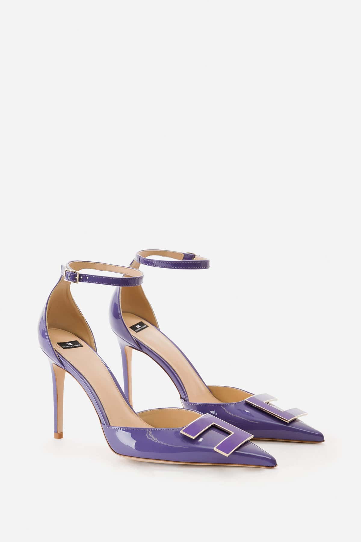 Pumps with de-constructed logo and ankle strap - ELEGANZA -ELISABETTA ...