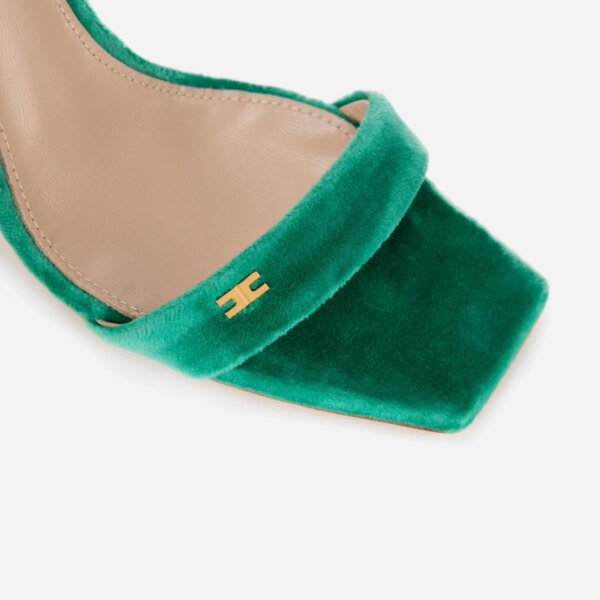 Open-toe sandals with large velvet bow