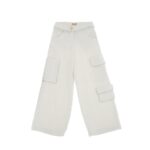 BOUCLE' TROUSERS WITH POCKETS + BUTTER RHINESTONE TRIM