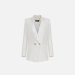 Viscose double-breasted jacket with shawl lapel