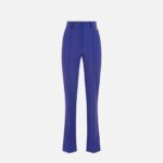 Technical bi-elastic fabric straight trousers with charms