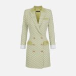 Coat dress in stretch crêpe fabric with logo print