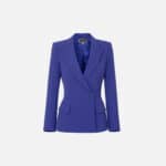 Crêpe double-breasted jacket with waisted cut