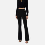 Palazzo trousers in stretch crêpe fabric with charms