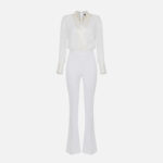Crêpe and viscose combined jumpsuit