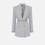 Coat dress in crêpe fabric with belt