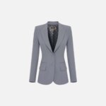 Stretch crêpe jacket with peak lapels