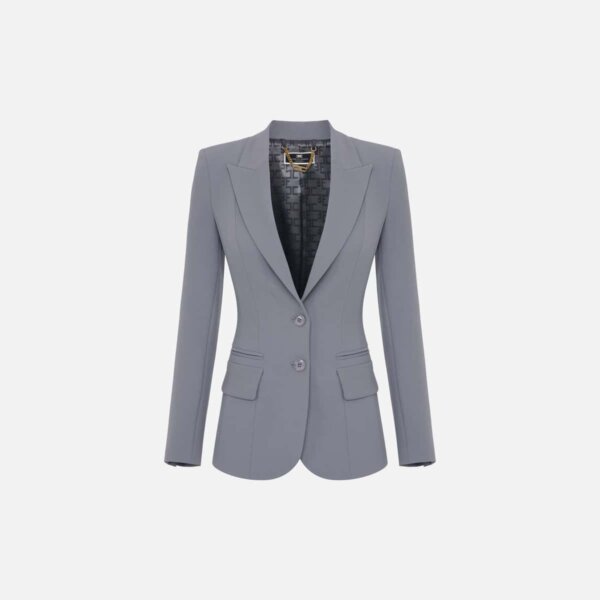 Stretch crêpe jacket with peak lapels