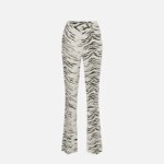 Straight trousers in viscose cady with animal print