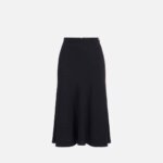 Satin crêpe midi skirt with bands