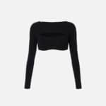 Cropped top in viscose with cut-out