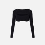 Cropped top in viscose with cut-out