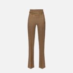 Crêpe palazzo trousers with diamond print and chain