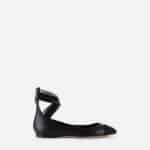 Nappa leather flats with jacquard elastics