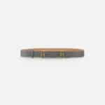 Belt in synthetic material with leather effect and logo loops