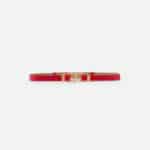 Belt in synthetic material with leather effect and hook
