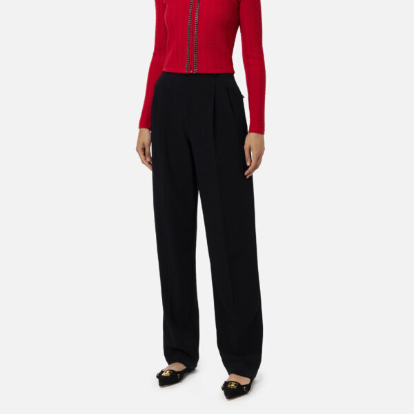 Stretch crêpe trousers with double darts