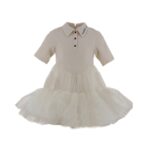 ABITO IN CREPE E TULLE CON RICAMO
