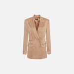 Double-breasted jacket in jacquard satin