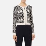 Jacquard logo cropped cardigan