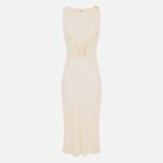 Crêpe-back satin dress with crossover laces