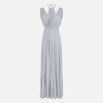 Red Carpet dress made of lurex jersey fabric with belt