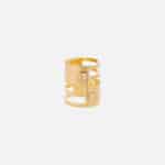 Brass bracelet with logo and rhinestones