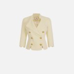 Diamond tweed jacket with logoed buttons