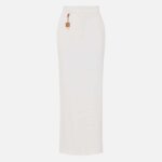 Linen-blend gabardine skirt