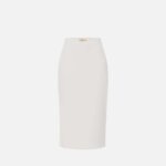 Skirt in lightweight double-layer crêpe fabric with jewel detail