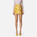 Printed skirt in duchess satin fabric