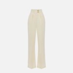 Flowing crêpe trousers with golden buttons