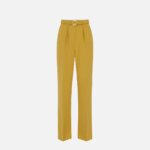 Trousers in lightweight crêpe fabric with belt