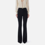 Lightweight double-layer crêpe bell-bottom trousers