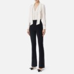 Jumpsuit in georgette and crêpe fabrics with piping