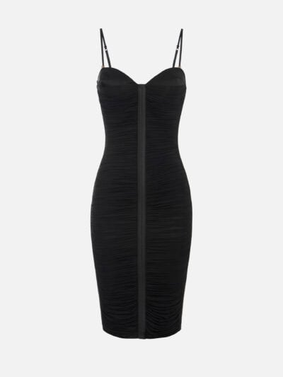 Jersey stretch dress with draping