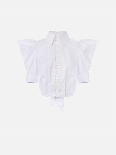 Balloon cotton poplin shirt