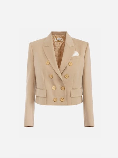 Wool-blend gabardine jacket