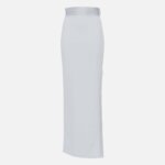 Skirt in lightweight crêpe fabric with tuxedo details