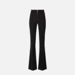 Trousers in double layer crêpe with zip
