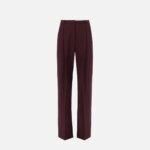 Trousers in lightweight crêpe fabric with darts